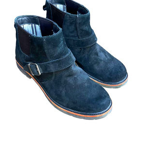 LL Bean Old Port Collection Black Suede Chelsea Boots Women's Size 11 Medium